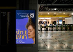 japanese-subway-system-display-screen-passenger-information Poster of a woman